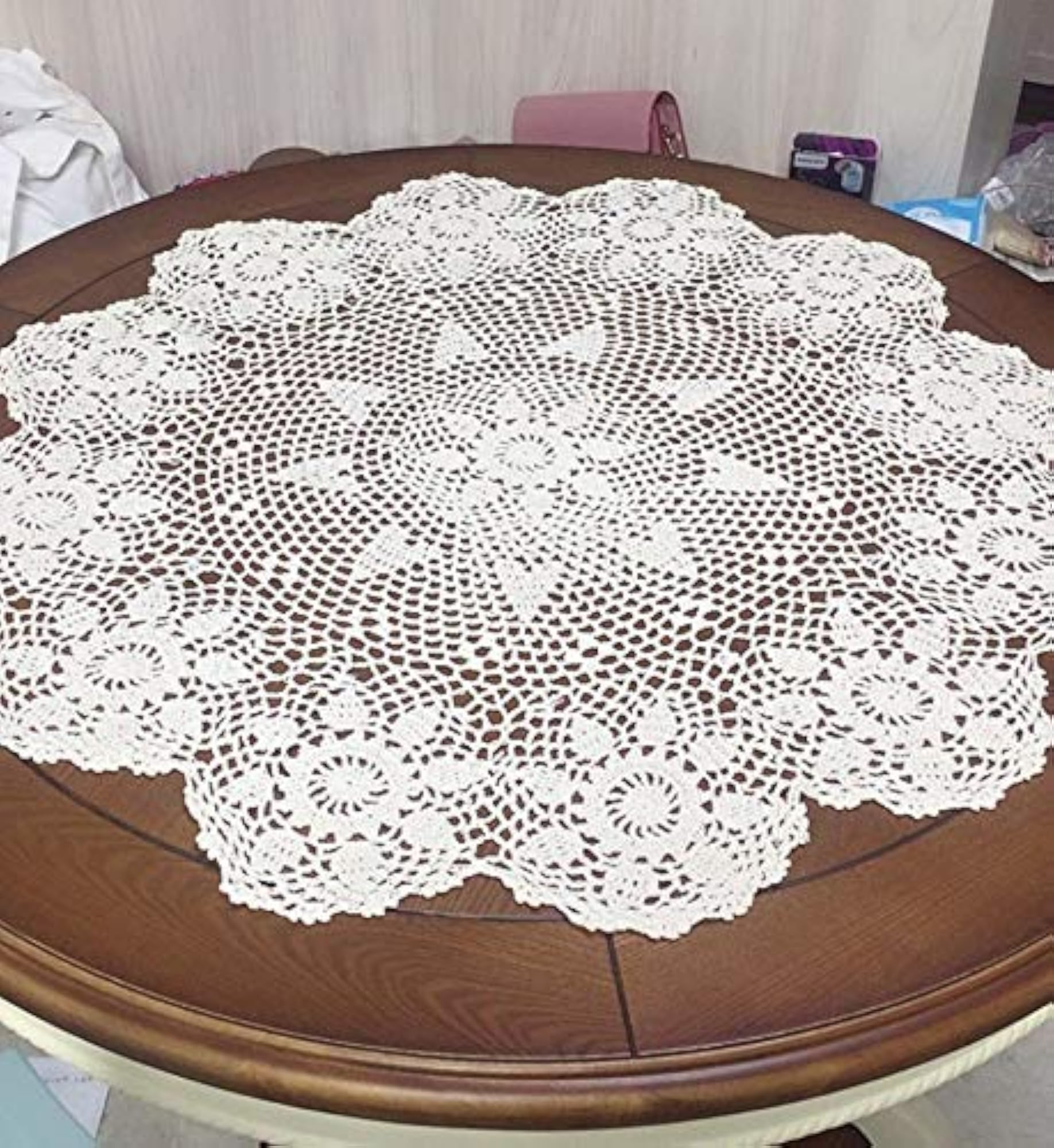 Cotton Handmade Crochet Round Tablecloth Doilies